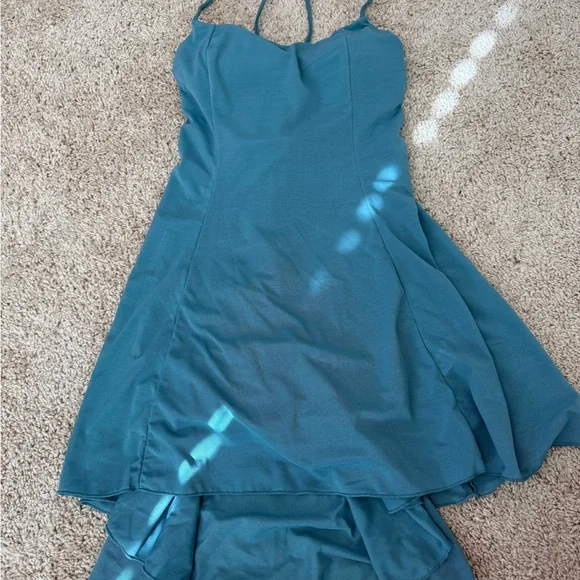 Halara Backlesss Lace Up Mesh Flowy Mini Dance Active Dress - Picture 4 of 6